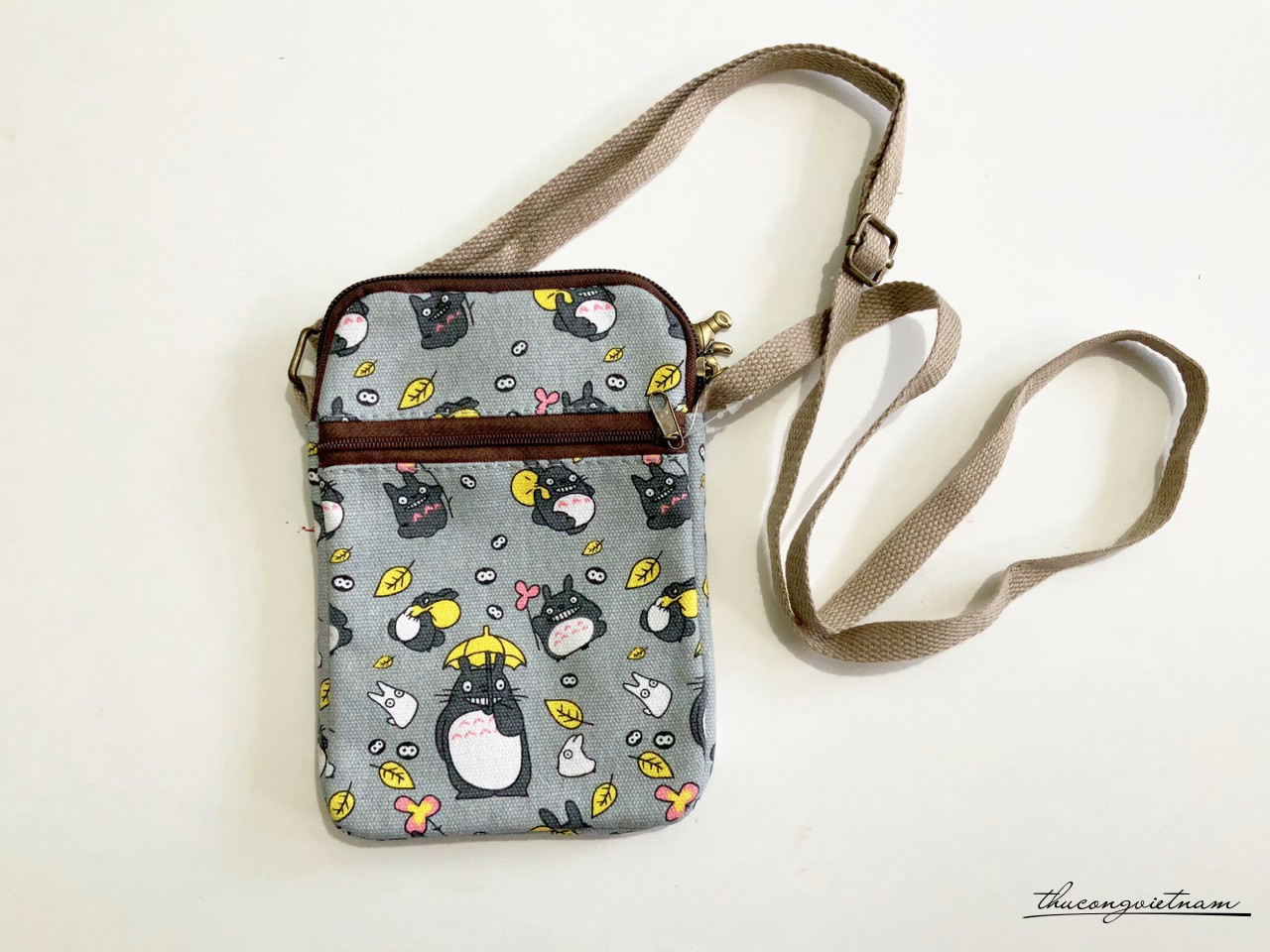 Túi handmade vải vintage 12*19*2cm- Totoro